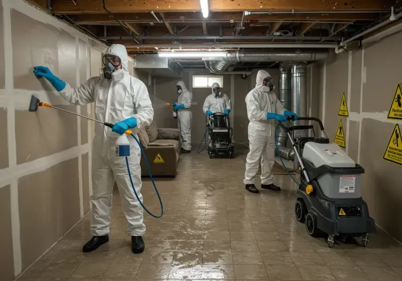 Basement Moisture Removal and Structural Drying process in Ukiah, CA